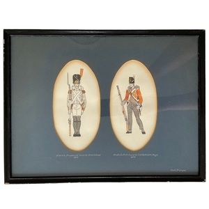 Artwork by Herb Trimpe of Historical French+British Military Uniforms, Dyptique